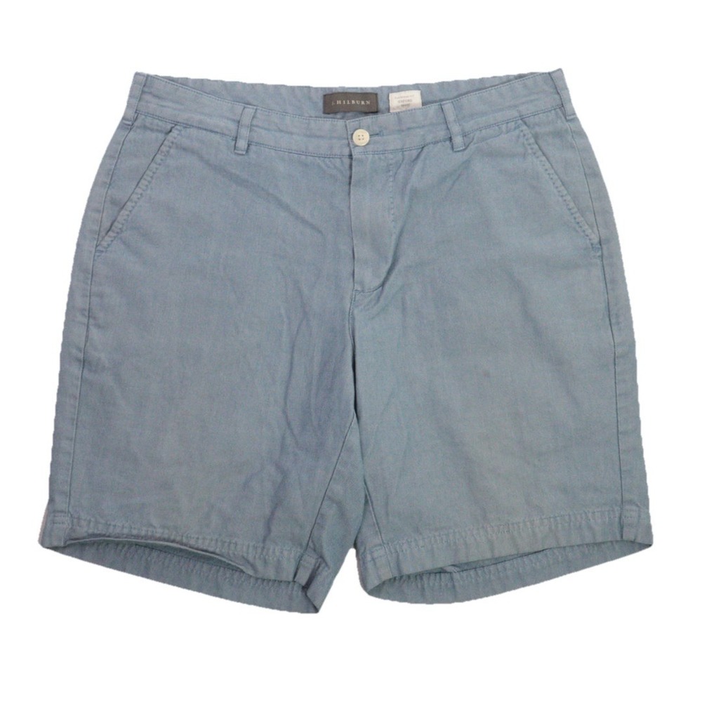 J. Hilburn Shorts European Fit Oxford Flat Front Chino 100% Cotton Men 33 Preppy